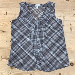 Ann Taylor LOFT Brand Ladies Size Small Sleeveless Plaid Blouse